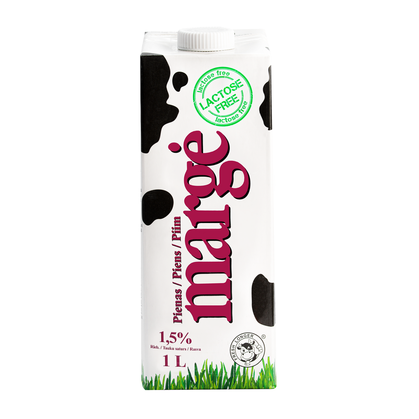 Pienas MARGĖ, be laktozės, 1,5%, UAT, 1 l