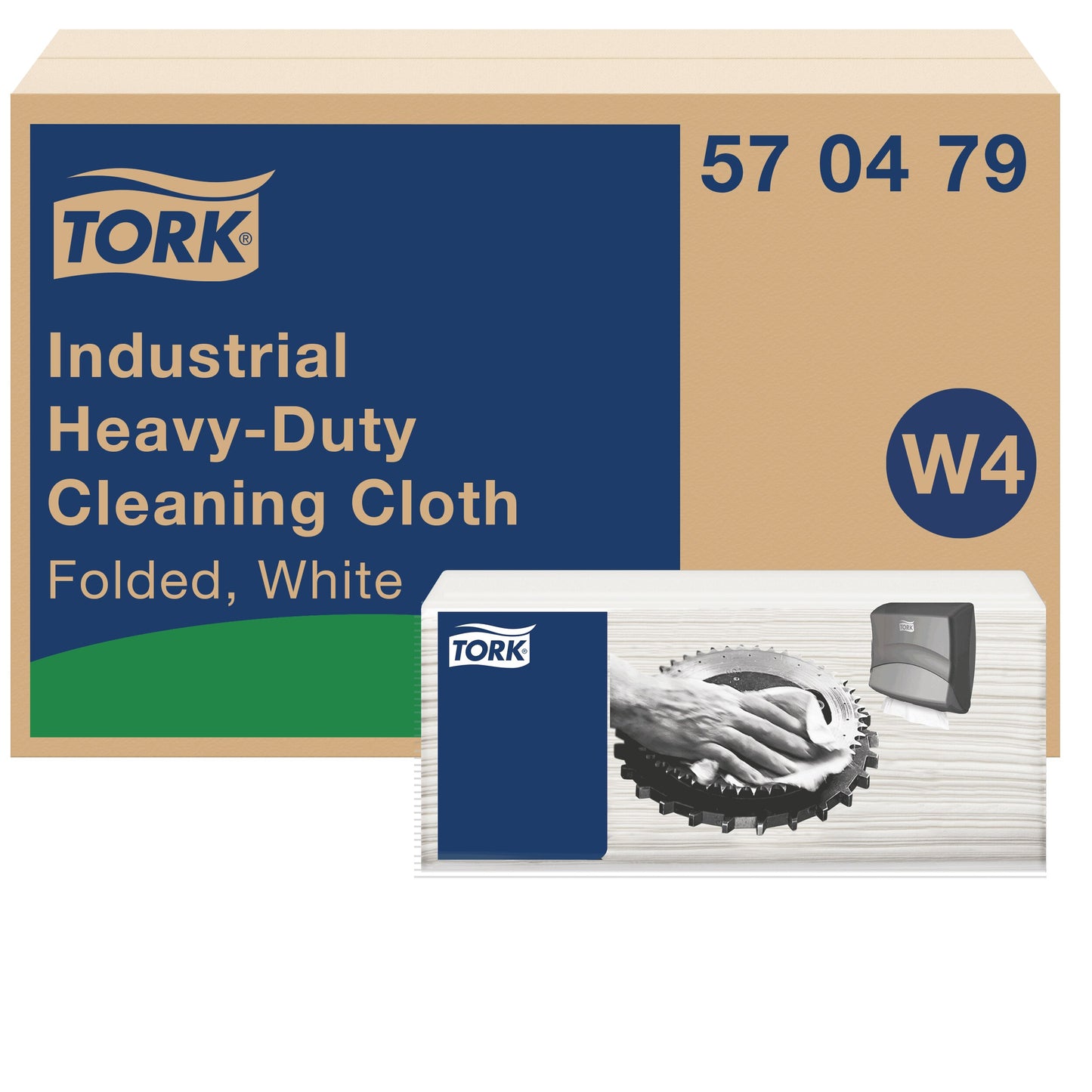 Valymo šluostės TORK Industrial Heavy duty, W4, Premium 41,5 x 35,5 cm, 60 vnt., Balta sp., 570479