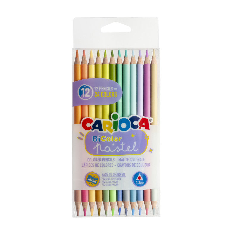 Double-sided colored pencils CARIOCA Pastel, 12 pcs.
