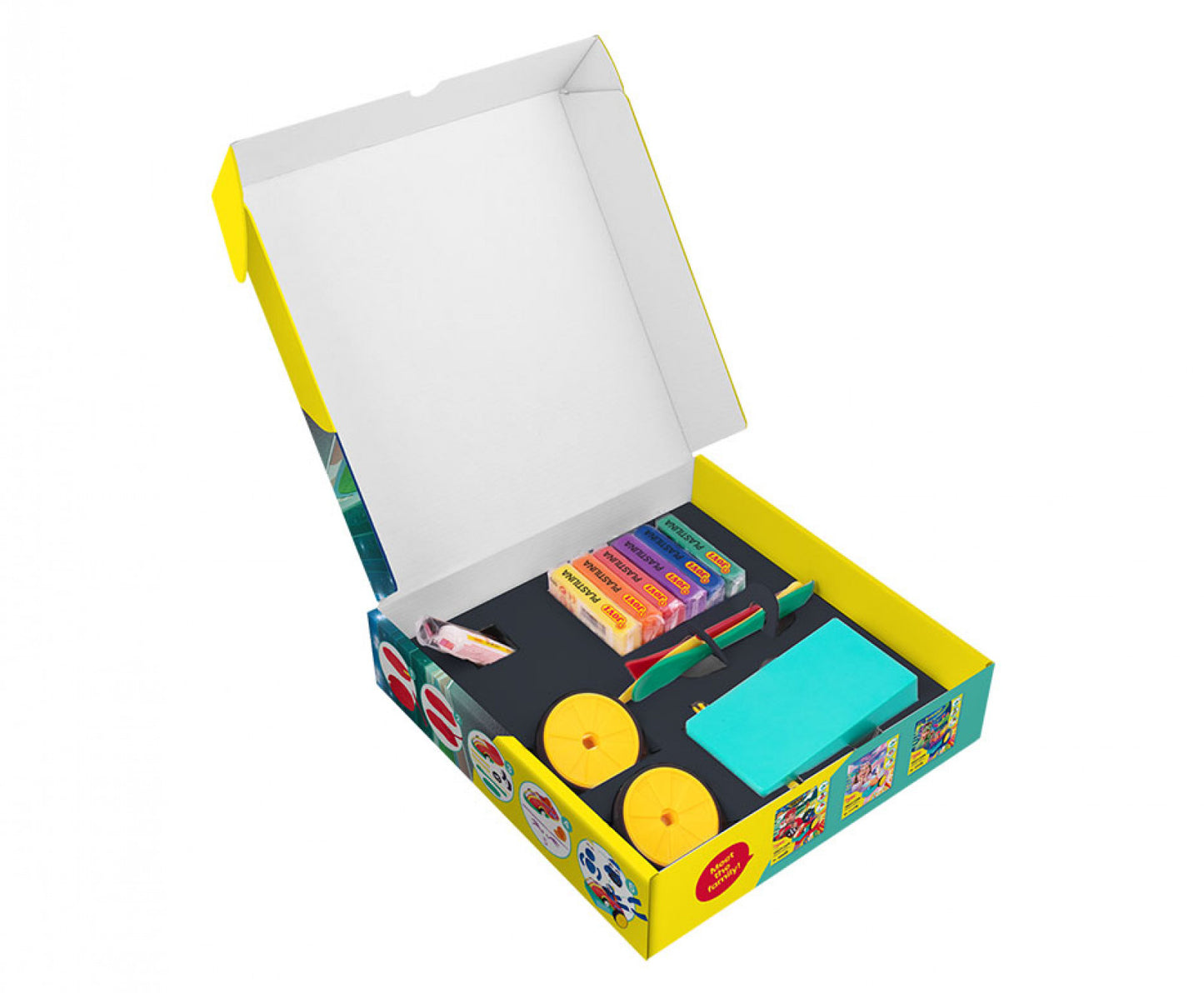 Crazy racing cars JOVITECH set. Primary colors