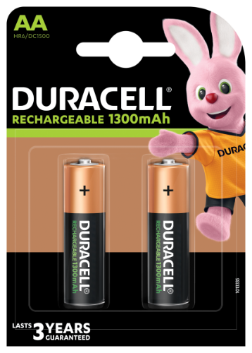Įkraunamos baterijos DURACELL AA 1300 mAh, 2 vnt