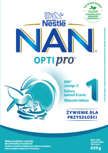 Pradinio maitinimo pieno mišinys NAN OPTIPRO 1, kūdikiams nuo gimimo, 650 g