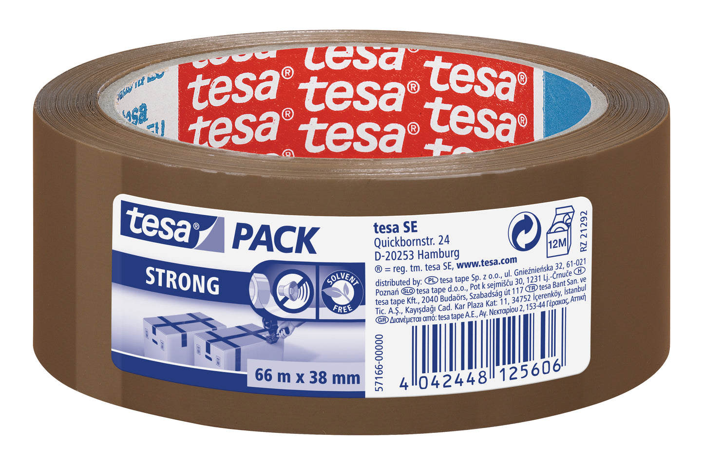 Silent packaging tape TESA PACK, 38mm x 66m, brown