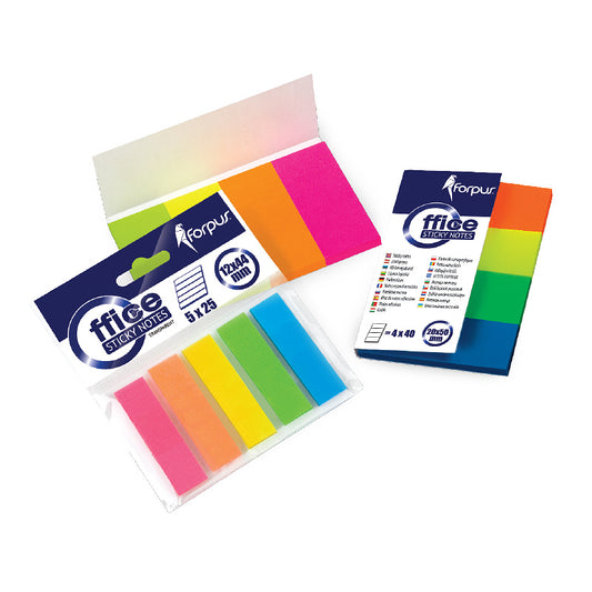 Self-adhesive markers 4 x 20 x 50 mm, plastic, 160 sheets, 4 colors