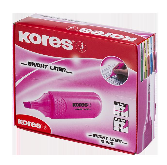 Text marker KORES BRIGHT LINER, pink