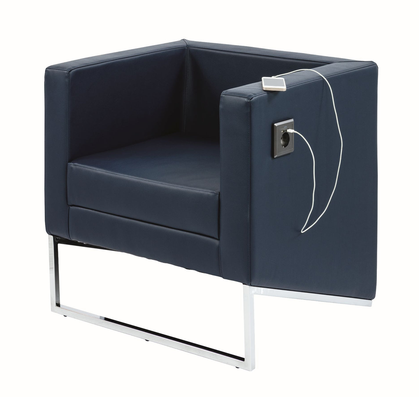 Armchair AKO with integrated electrical outlet 70x71x62 cm