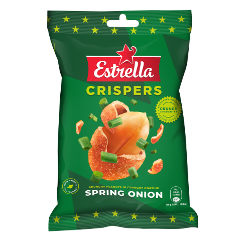 Roasted peanuts ESTRELLA onion flavor with crispy skin 140g