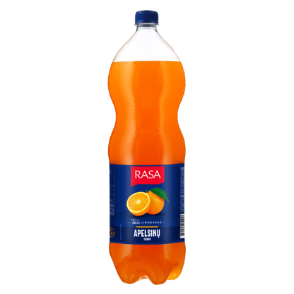 Gazuotas gaivusis gėrimas RASA, apelsinų skonio, 2 l D