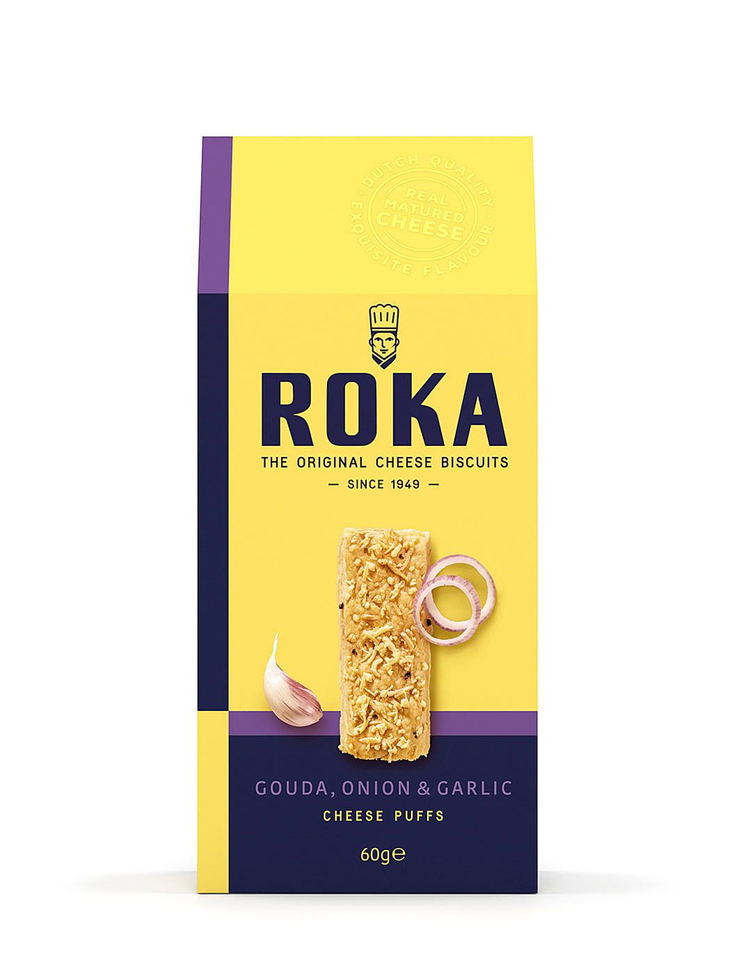 Cheese crackers ROKA Gouda, with onions and garlic, 60 g