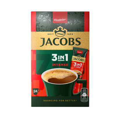 Instant coffee drink JACOBS 3 in 1 Intense, 24x4g box