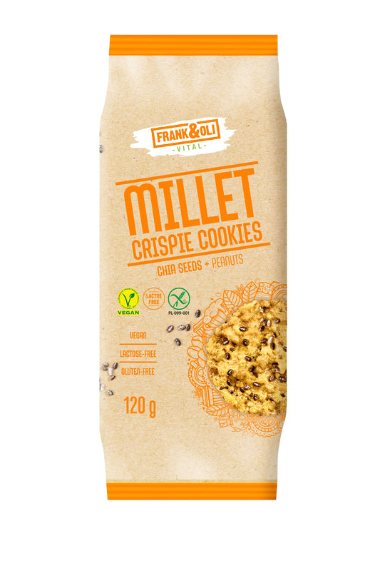 Vegan millet cookies, FRANK&amp;OLI, with chia seeds and peanuts, 120g