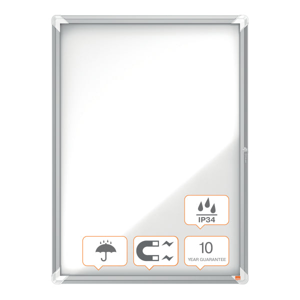 Magnetic notice board Nobo Premium Plus, 9xA4, lockable, outdoor resistant