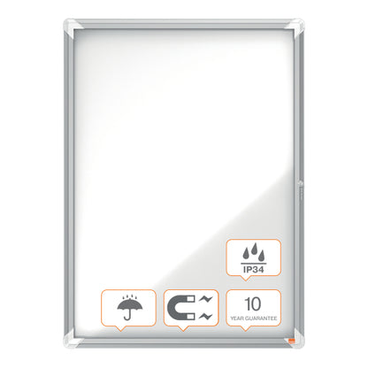 Magnetic notice board Nobo Premium Plus, 9xA4, lockable, outdoor resistant
