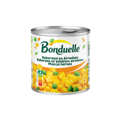 Kukurūzai su žirneliais BONDUELLE, 170 g / 140 g