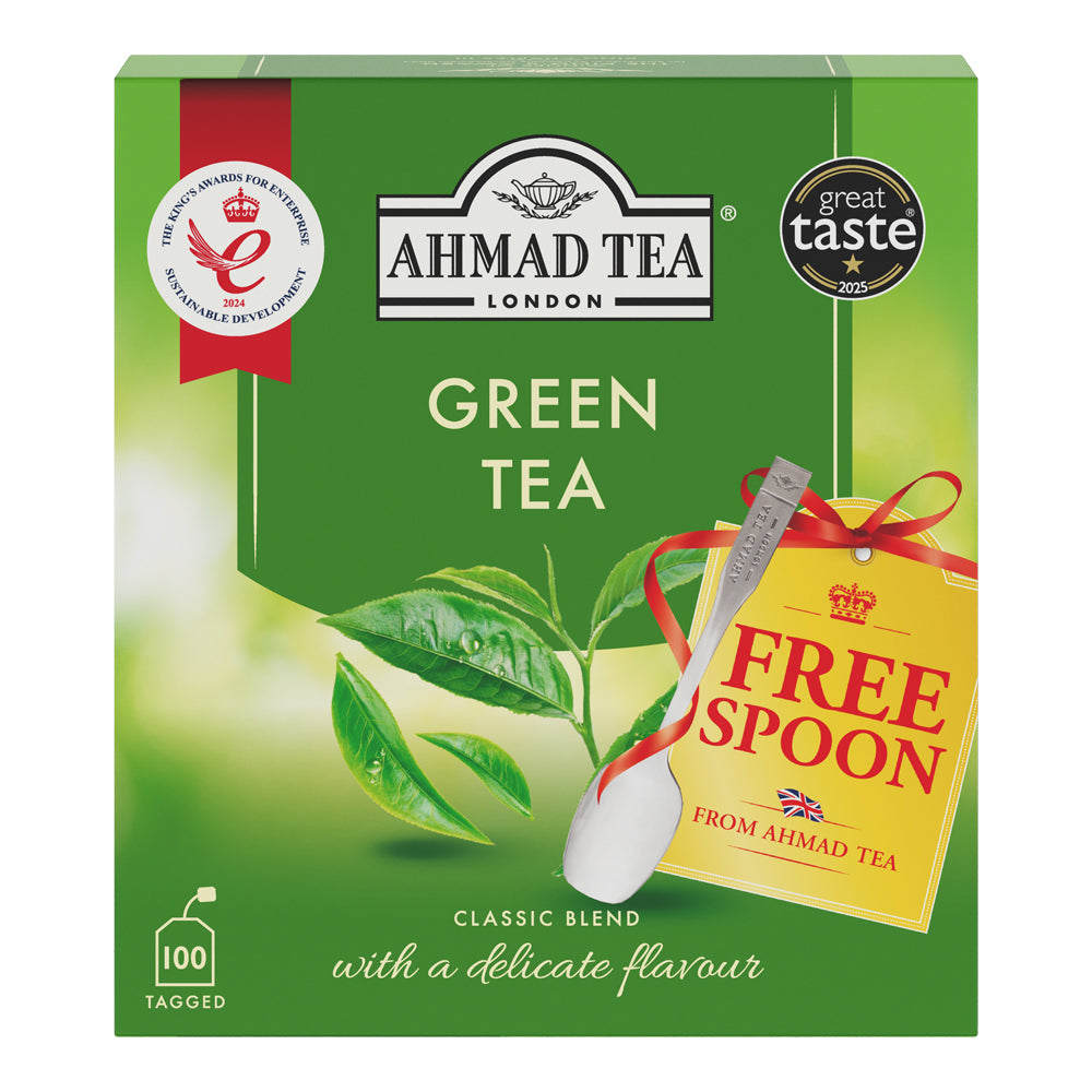 Žalioji arbata AHMAD GREEN TEA, maišeliuose, 100 vnt.