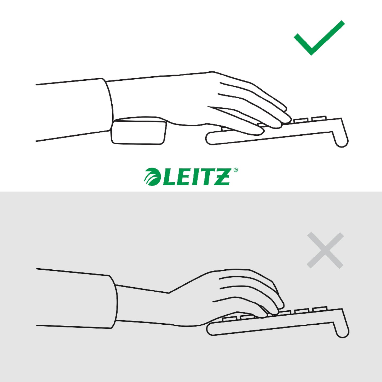 Wrist support Leitz Ergo, adjustable, dark gray