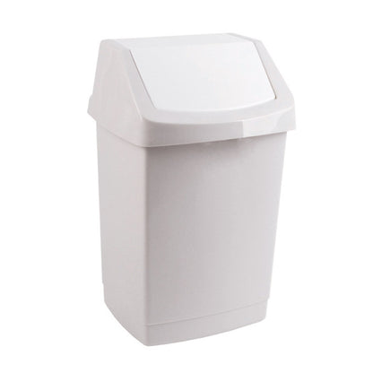 Trash can with swing lid 50 L, light gray.