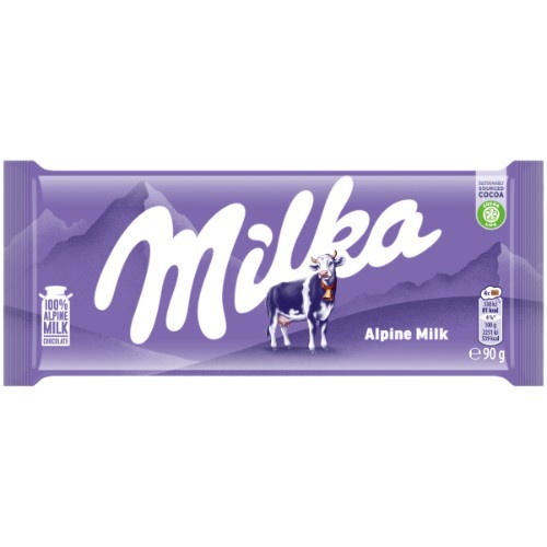 Milk chocolate MILKA Alpine milk, 90 g