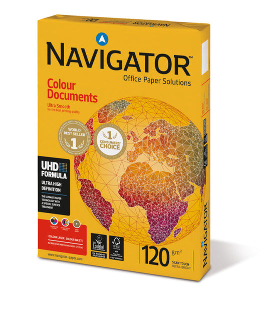 Biuro popierius NAVIGATOR COLOUR DOCUMENTS, A4, 120 g/m2, 250 lapų