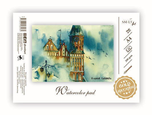 Sąsiuvinis akvarelei SMLT, A4, 10 lapų, 200 g/m²