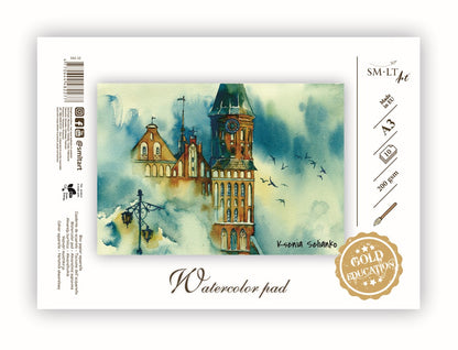 Sąsiuvinis akvarelei SMLT, A3, 10 lapų, 210 g/m²
