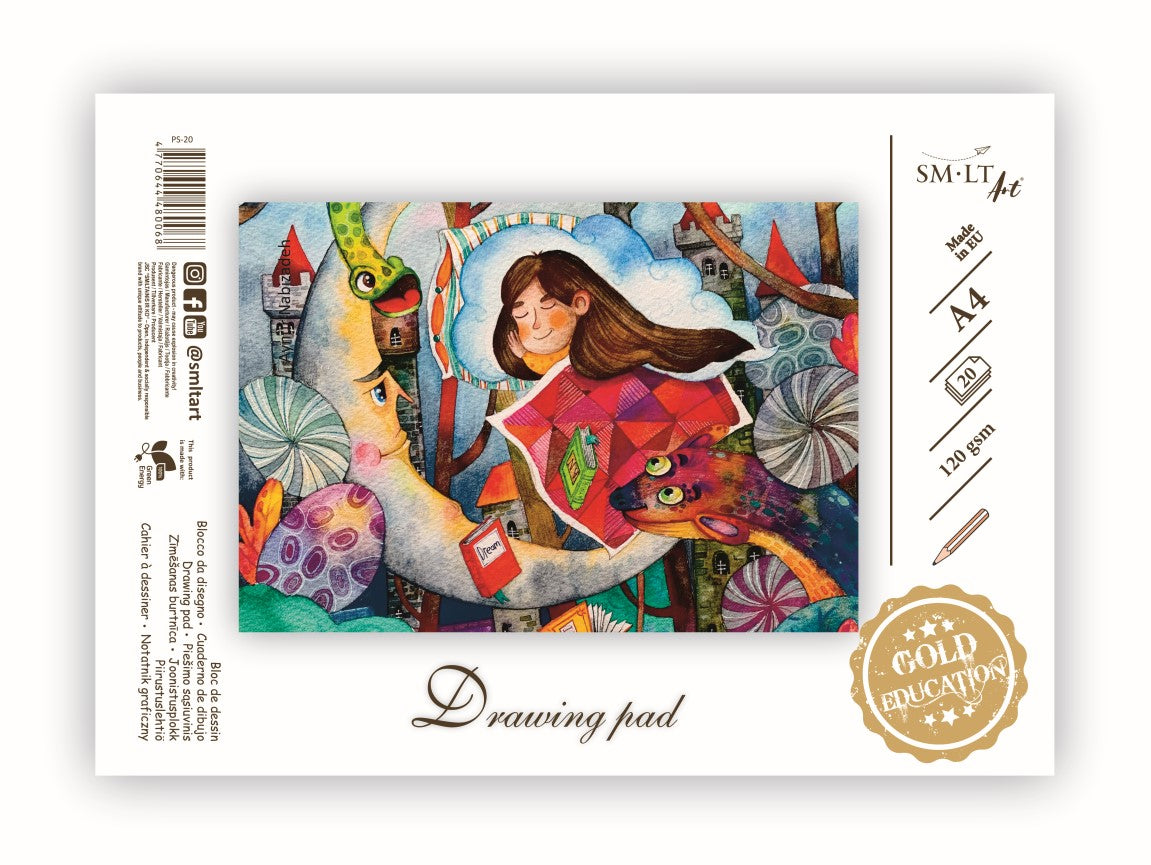 Piešimo sąsiuvinis SMLT, A4, 20 lapų, 120 g/m²