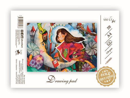 Piešimo sąsiuvinis SMLT, A4, 20 lapų, 120 g/m²