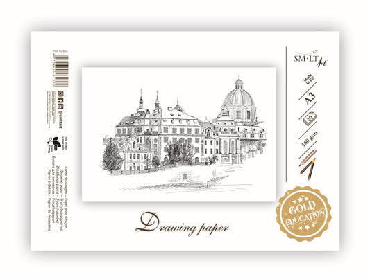 Popierius braižymui SMLT, A3, 20 lapų, 160 g/m²