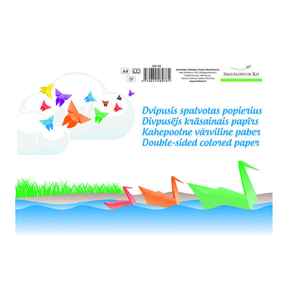 Colored paper SMLT A4 format, double-sided, 8 sheets, 80 g/m²