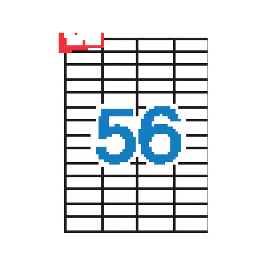 Lipnios etiketės APLI, 52,5 x 21,2 mm, A4, 56 lipdukai lape, 100 lapų, balta