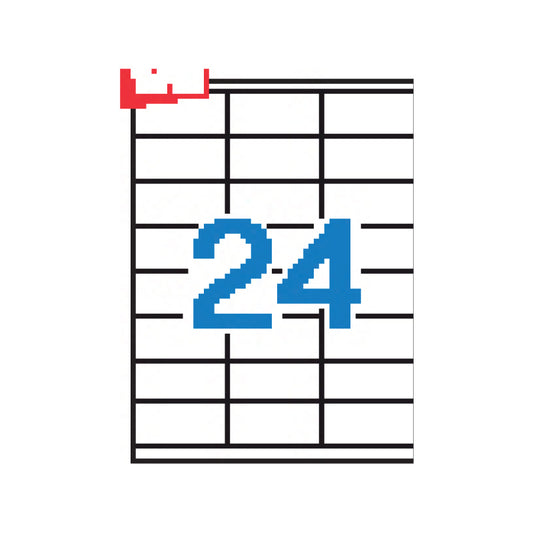 Lipnios etiketės APLI, 70 x 35 mm, A4, 24 lipdukai lape, 100 lapų, balta