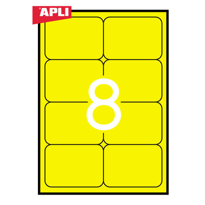 Lipnios etiketės APLI, 99,1 x 67,7 mm, A4, 8 lipdukai lape, 20 lapų