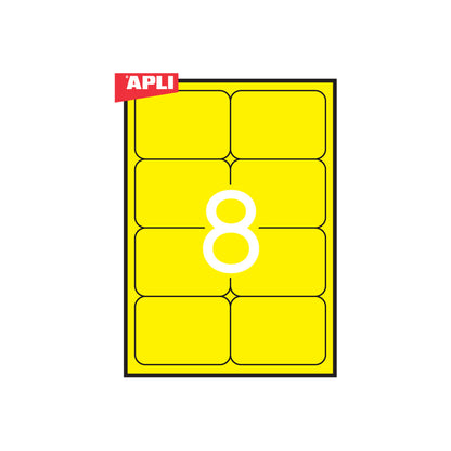 Lipnios etiketės APLI, 99,1 x 67,7 mm, A4, 8 lipdukai lape, 20 lapų
