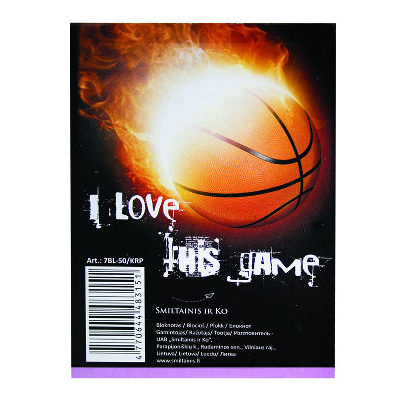 Bloknotas klijuotas viršuje SMLT, A6, 50 lapų, langeliais