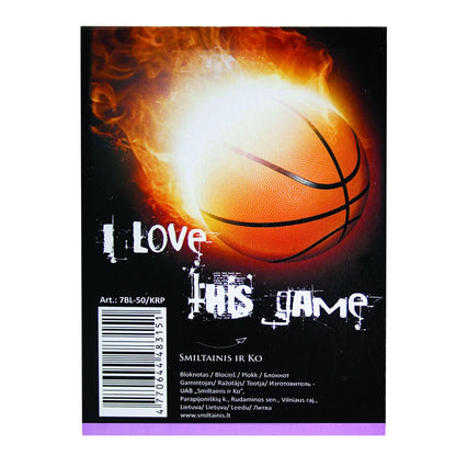 Bloknotas klijuotas viršuje SMLT, A6, 50 lapų, langeliais