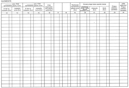 Kasos operacijų žurnalas, horizontalus, A4