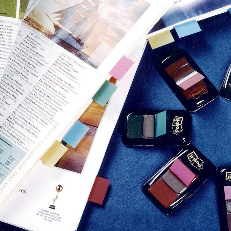 Lipnūs žymekliai Post-it, 25,4 x 43,2 mm, 50 lapelių, geltona