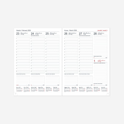 Kalendorius FUTURA VIP 2026, A4, PU, aukso spalvos kraštai