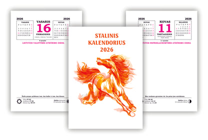 Stalo kalendorius  2026