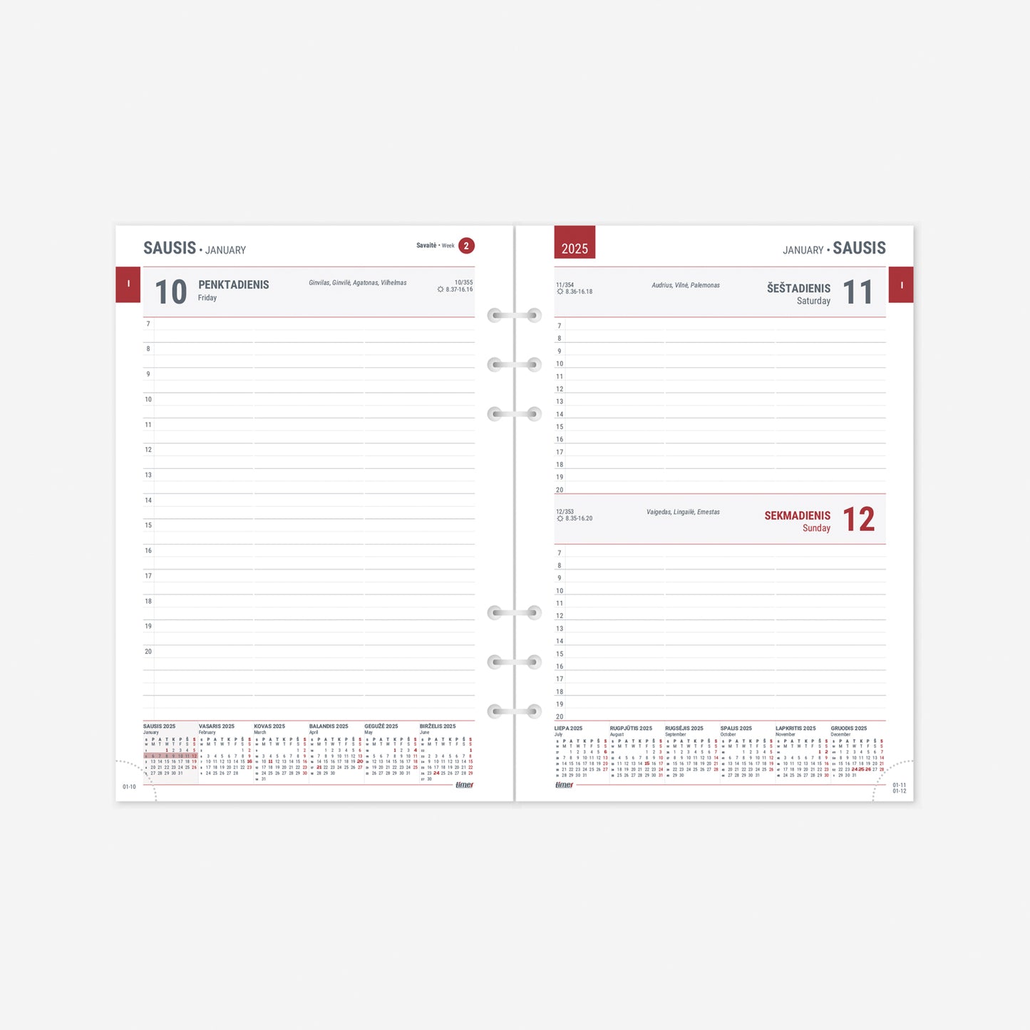 Kalendorius MAXI organizer 2026 A5, oda