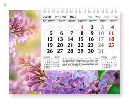 Triangular desk calendar SNOWFLAKE, 2026