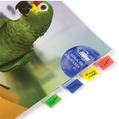 Plastic transparent dividers FORPUS, 44 x 25 mm, 50 sheets, green.