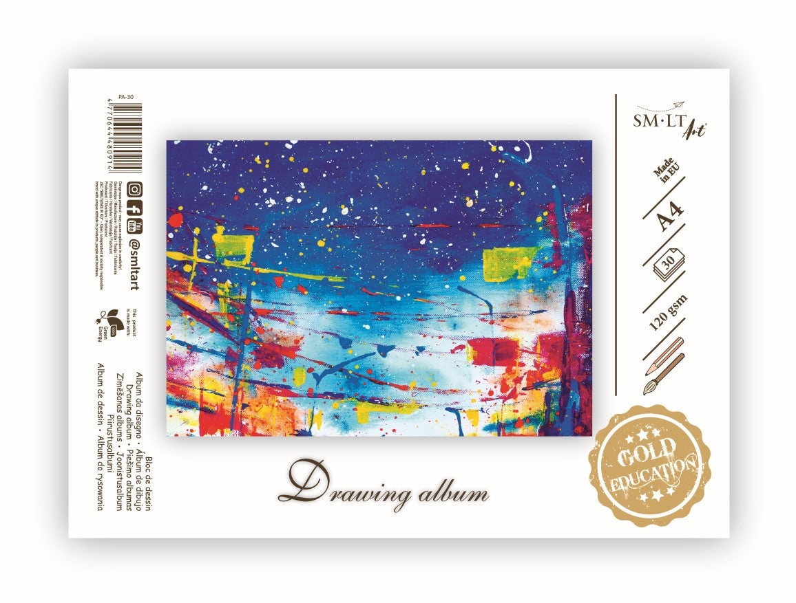 Piešimo albumas SMLT, A4, 120 g/m2, 30 lapų