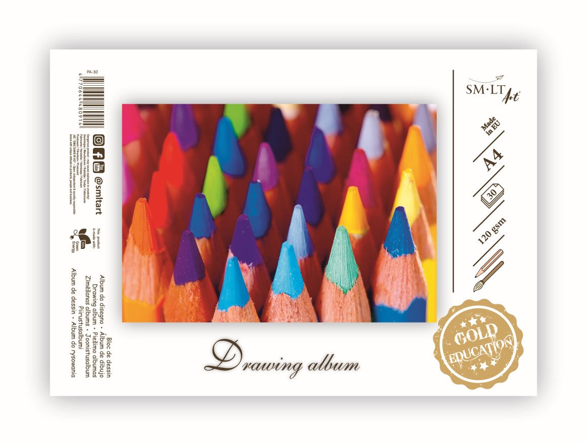 Piešimo albumas SMLT, A4, 120 g/m2, 30 lapų