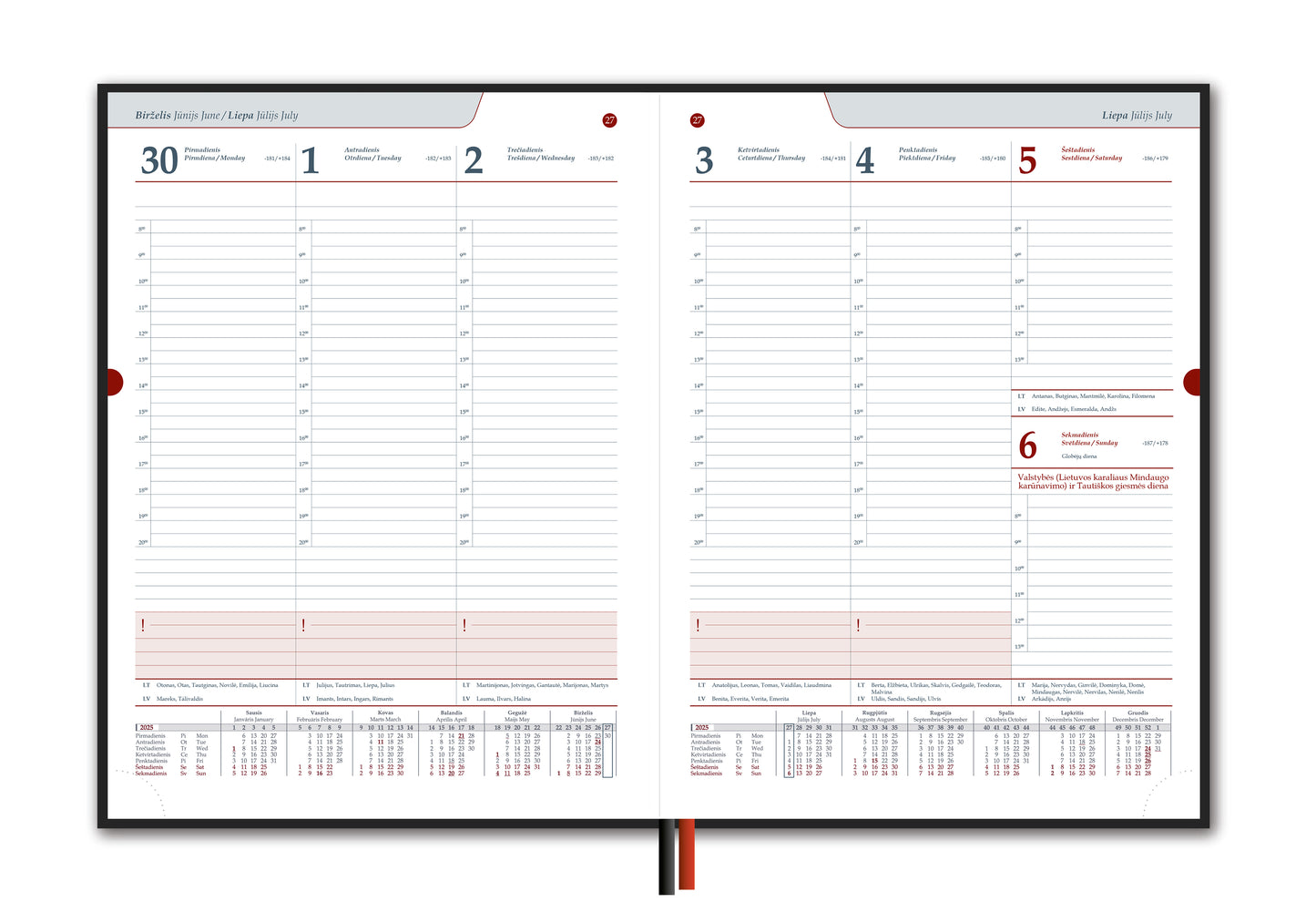 Calendar STANDARD 2026, PVC, A4, black (Baltic)