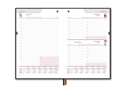 Calendar STANDARD 2026, PVC, A5, cherry LT
