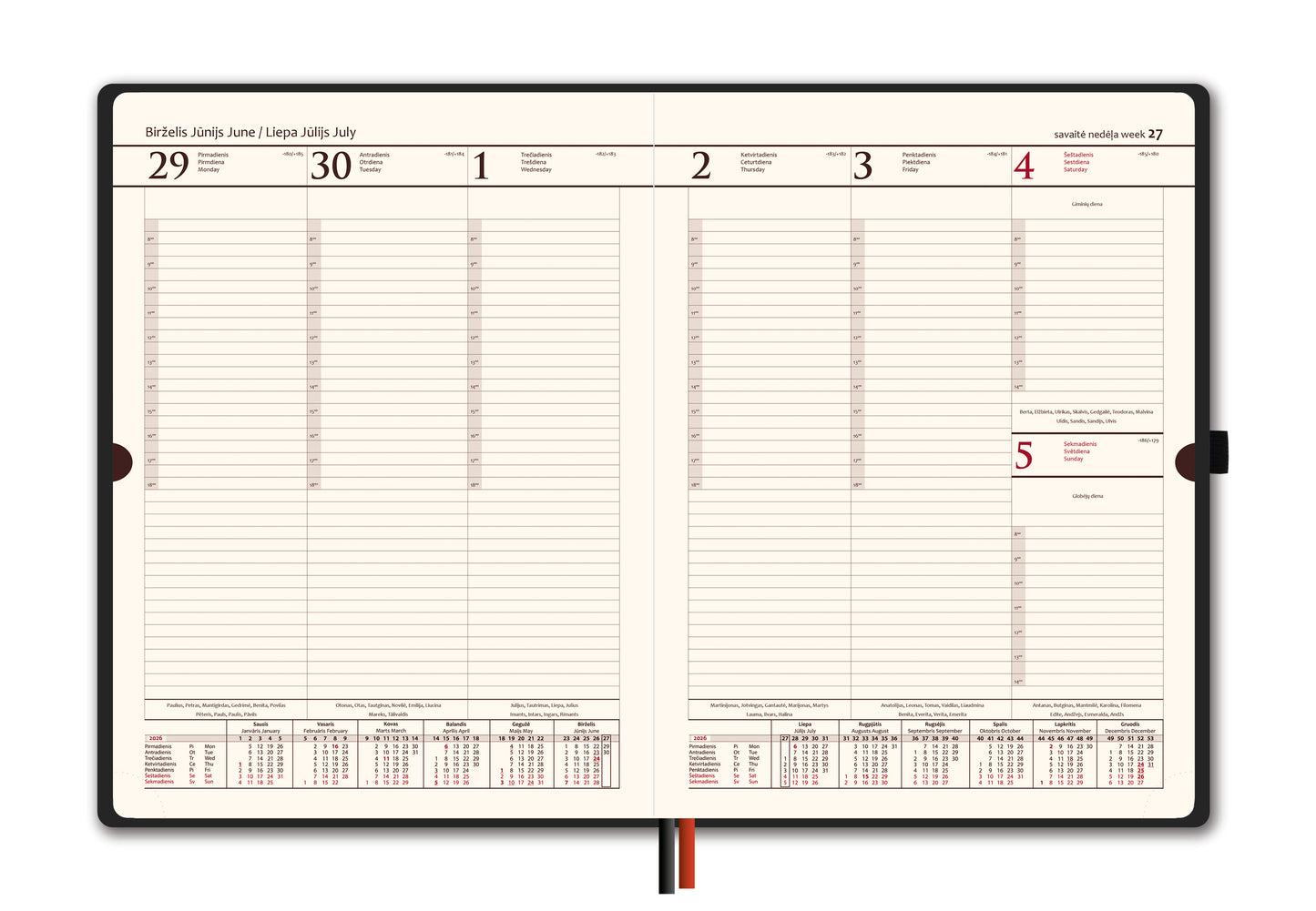 Calendar AMBASSADOR BLACK EDITION 2026, PU, ​​A4 (Baltic)