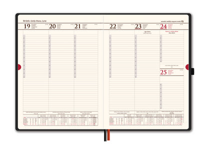 Kalendorius AMBASSADOR BLACK EDITION, 2026, PU, A5, mėlyna