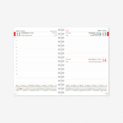 Calendar MANAGER Spirex Day 2026 A5, PU FLEX, black