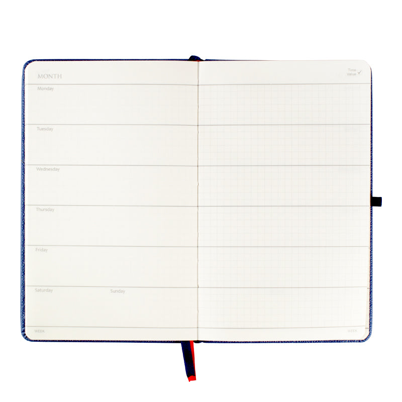 Kalendorius - užrašinė  UNIVERSAL BLACK EDITION, PU, A5, be datų, kreminė